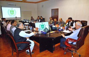 Federal Ombudsman of Pakistan Ejaz Ahmed Qureshi presiding over meeting of heads of Federal Government Agencies/Departments including WAPDA, Sui Gas, Postal Service and others at South Punjab Secretariat