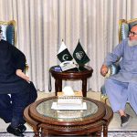 Caretaker Chief Minister Balochistan Mir Ali Mardan Khan Domki meeting with Caretaker Provincial Minister Prince Ahmed Ali Baloch