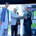 Prime Minister Muhammad Shehbaz Sharif presenting souvenir to Irani Minister for Culture and Tourism Ezzatollah Zarghami on the launching ceremony of Pakistan's tourism brand 'Salam Pakistan'