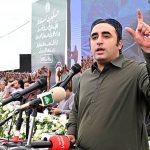 Chairman Pakistan People's Party and Foreign Minister Bilawal Bhutto Zardari addressing during distribution Ceremony of land ownership rights to flood affectees