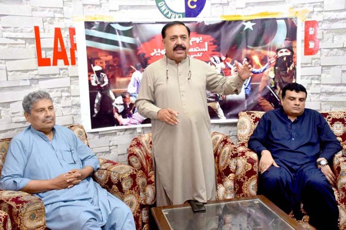 President Press Club Ghulam Murtaza Kalhoro addressing to a seminar on the mark Youm-e-Istehsal (Exploitation Day) on August 5 to show solidarity with Kashmir People at Press Club