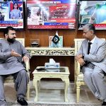 Caretaker Federal Minister for Interior Sarfraz Ahmad Bugti in a meeting with the Caretaker Federal Minister for Information Murtaza Solangi