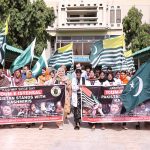 Medical Students of ISRA University are participating in a rally to mark Youm-e-istehsal (Kashmir Siege Day) at ISRA University