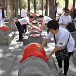 Chinese delegation paying tribute to their relatives who loss their lives during the construction of Karakoram Highway (1959-77) during their visit to Chinese Graveyard Daniyor