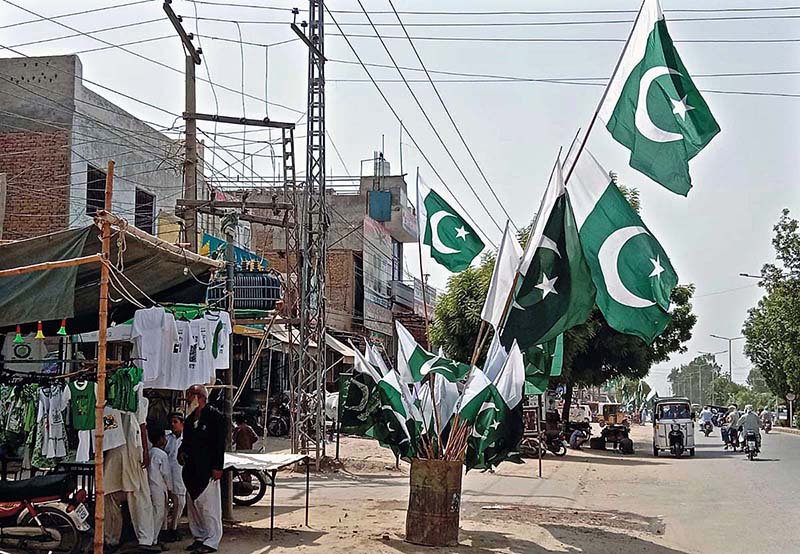 Vendor selling flags and other stuff related to Independent Day