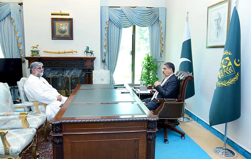 Designate Caretaker Chief Minister Balochistan, Ali Mardan Domki calls on Caretaker Prime Minister Anwaar-ul-Haq Kakar