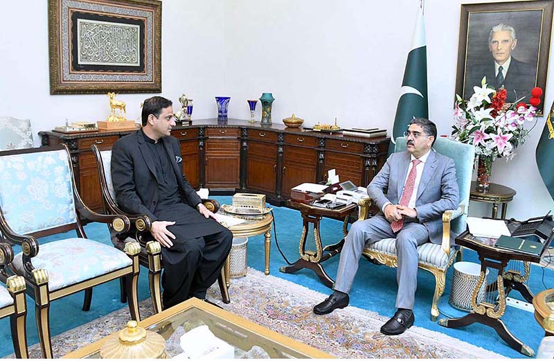 Mayor Karachi Murtaza Wahab called on caretaker Prime Minister Anwaar-ul-Haq Kakar