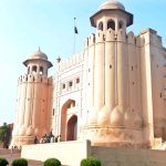 The Alamgiri Gate, constructed by Emperor Aurangzeb in 1674, serves as the primary entrance to the Lahore Fort, situated on the western side of the Fort complex, facing the historical Shahi Qila.