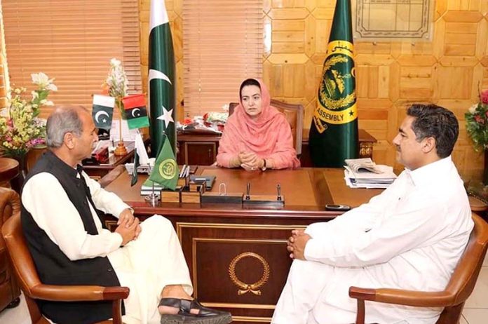 Deputy Speaker Gilgit-Baltistan Assembly Sadia Danish in a meeting with her district people at Assembly Secretariat