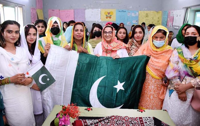 Principal Public Health School Dr. Ghulam Sakina Gaad and others during Independence Day Celebration at Public Health School