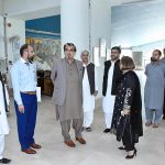 Federal Minister for National Heritage and Culture Jamal Shah during visit to Islamabad Museum, Sir Syed Memorial, Federal Secretary Ms. Humaira Ahmed was also present