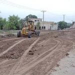 Machinery being used for extension work of Head Muhammad wala road during the development work in the city