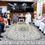 Caretaker Federal Minister for Interior Sarfraz Ahmed Bugti in a meeting with visiting Saudi Delegation