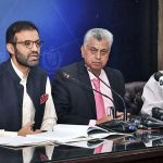 Federal Law Minister Ahmed Irfan Aslam and Information Minister Murtaza Solangi addressing an important press conference at PID Media Center