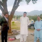 Federal Minister Jamal Shah and Chairman CDA Capt R Anwar Ul Haq visiting the site of "Bagh e Shuhada" to be inaugurated