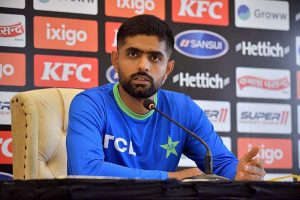 Pakistan Cricket team captain Babar Azam talking to media persons before practice session ahead of the first cricket match of Asia Cup 2023 at Multan Cricket Stadium