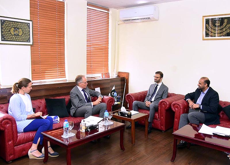 Australian High Commissioner, Neil Hawkins in a meeting with Federal Minister for Law and Justice Ahmad Irfan Aslam