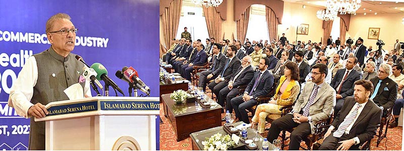 President Dr Arif Alvi addressing the inaugural session of MED-Health Expo and Summit 2023.