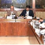 Senator Irfan-Ul-Haque Siddiqui, Chairman Senate Standing Committee On Federal Education & Professional Training presiding over a meeting of the committee at Parliament House