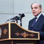 Prime Minister Muhammad Shehbaz Sharif addressing a ceremony of distribution of certificates of appreciation among the staff of PM Office and PM House