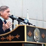 Prime Minister Muhammad Shehbaz Sharif addressing a ceremony of distribution of certificates of appreciation among the staff of PM Office and PM House