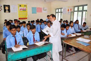 Students are going to school for the first day after summer vacations