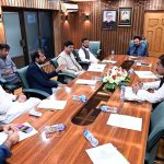 Chief Minister Gilgit-Baltistan Haji Gulbar Khan chairing a high level meeting of Parliamentary Peace Committee on current law and order situation in Gilgit-Baltistan at CM Secretariat