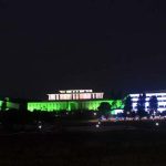 The Parliament House and Presidency building is decorated with the lights in celebration of Independence Day