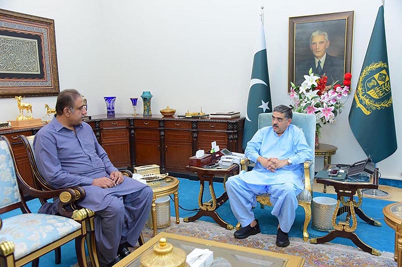 Former Member of Balochistan Assembly Mir Saleem Khoso called on Caretaker Prime Minister Anwaar-ul-Haq Kakar Former Member of Balochistan Assembly Mir Saleem Khoso called on Caretaker Prime Minister Anwaar-ul-Haq Kakar