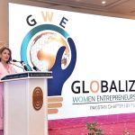 First Lady Begum Samina Alvi addressing the International Conference on Globalizing Women Entrepreneurship, organized by the Faisalabad Women Chamber of Commerce and Industry