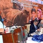 Federal Minister of Human Rights, Riaz Hussain Pirzada addressing a Launching of National Report on “Digitalization & Women in Pakistan”