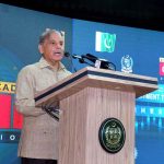 Prime Minister Muhammad Shehbaz Sharif addressing a ceremony organized to honour the contribution of Chinese companies operating in Pakistan under the CPEC