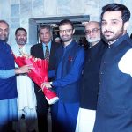 Officials at Law Ministry welcomed the newly appointed Caretaker Minister for Law and Justice Ahmad Irfan Aslam