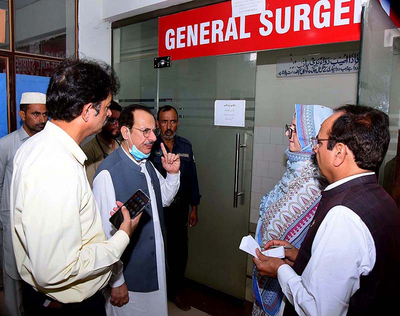 Caretaker Federal Health Minister Dr. Nadeem Jan visited Federal General Hospital Chak Shahzad to check health facilities