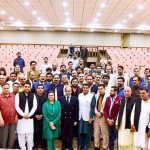 Prime Minister Muhammad Shehbaz Sharif in a group photo with Beat Reporters at Prime Minister's office