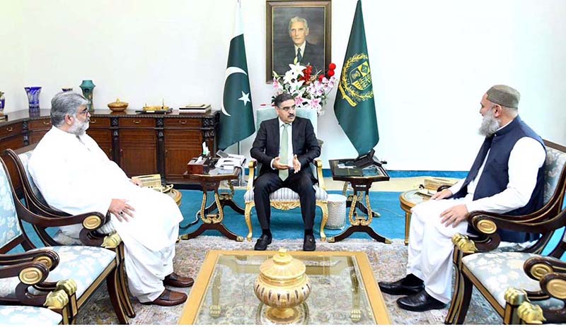 Former Chief Minister Balochistan Jam Kamal and Ali Mardan Domki called on Caretaker Prime Minister Anwaar-ul-Haq Kakar