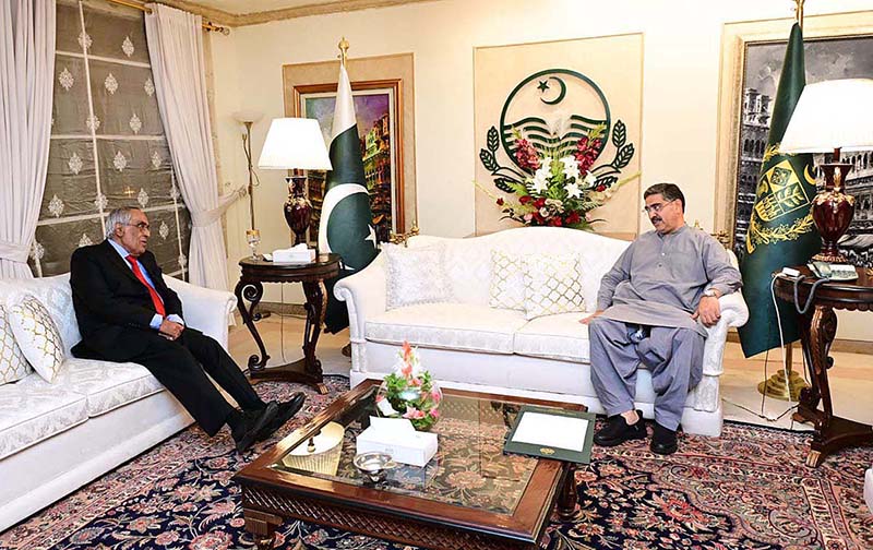 Senator Muzaffar Hussain Shah calls on Caretaker Prime Minister Anwaar-ul-Haq Kakar