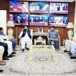 Caretaker Federal Minister for Interior, Sarfraz Ahmad Bugti in a meeting with the dignitaries from Balochistan