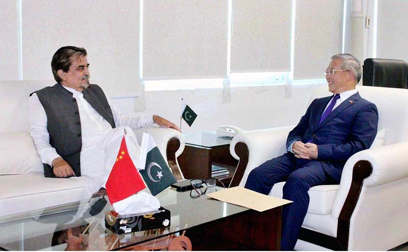 The Cultural Counselor, Embassy of China, Mr. Zhang Heqing called on Caretaker Federal Minister for National Heritage and Culture, Jamal Shah at Heritage and Culture Division