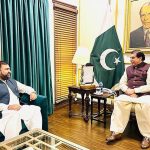 Caretaker Federal Minister for Interior Sarfraz Ahmad Bugti in a meeting with the Speaker National Assembly Raja Pervez Ashraf