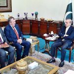 A delegation of Barrick Gold led by CEO Mark Bristow calls on Prime Minister Muhammad Shehbaz Sharif