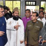 Federal Minister for Religious Affairs, Aneeq Ahmad, visiting a Church and talking to the Christian community on his visit to Jaranwala