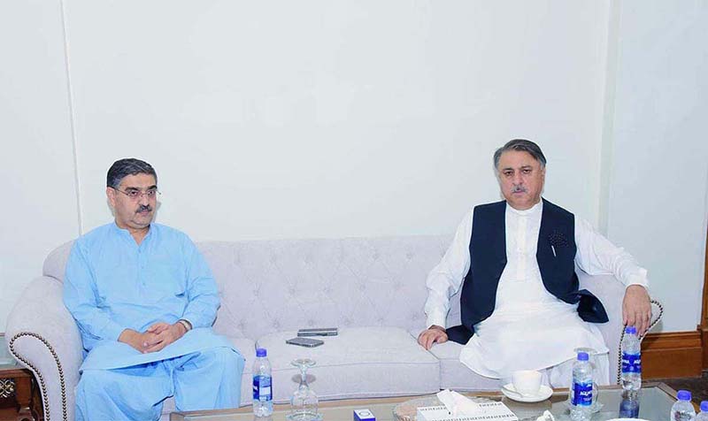 Governor Balochistan Abdul Wali Kakar calls on Caretaker Prime Minister Anwaar-ul-Haq Kakar