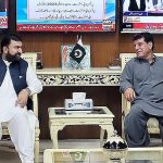 Caretaker Federal Minister for Interior, Sarfraz Ahmad Bugti in a meeting with Abdul Kareem Khan Khetran who called on him