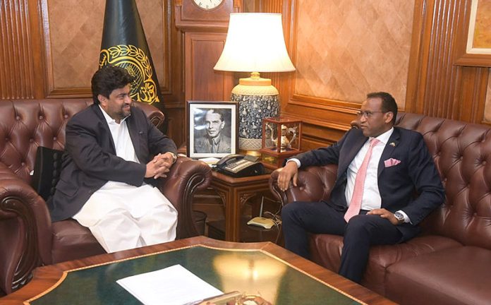 Governor Sindh Kamran Khan Tessori meeting Ambassador of Ethiopia Jamal Baker Abdullah at Governor House