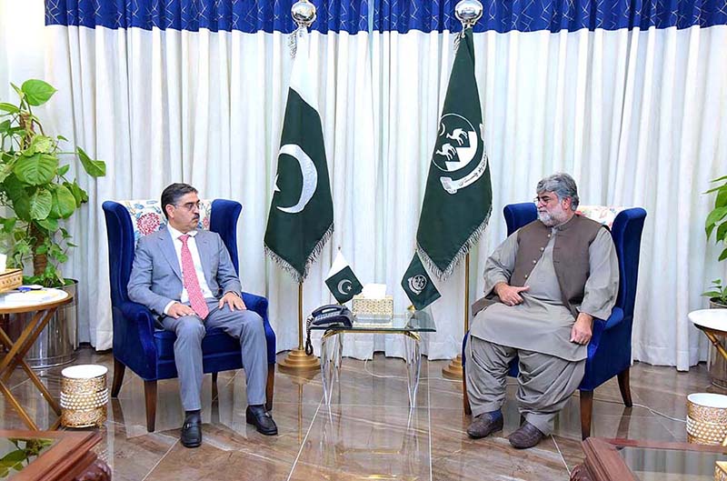 Caretaker Chief Minister Balochistan, Ali Mardan Domki calls on caretaker Prime Minister Anwaar-ul-Haq Kakar