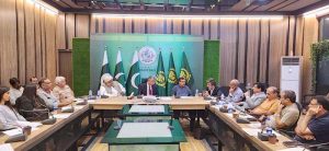 Caretaker Federal Minister Mr. Murtaza Solangi along with Secretary Power Division, Mr. Rashid Langrial briefing the media persons regarding the issue of increase in electricity bills