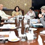 Senator Seemee Ezdi, Chairperson Senate Standing Committee on Climate Change presiding over a meeting of the committee at Parliament House