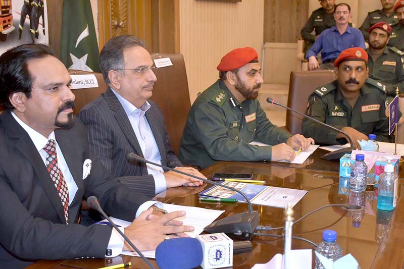 Chamber of Commerce and Industry President Abdul Ghafoor Malik are distributing Certificates among the Rescue 1122 staffers On their best services