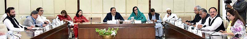 Senator Saleem Mandviwalla, Chairman Senate Standing Committee on Finance and Revenue presiding over a meeting of the committee at Parliament House.